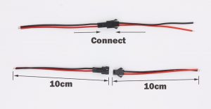 conextor, rapido para cable leds de 10 cm.
